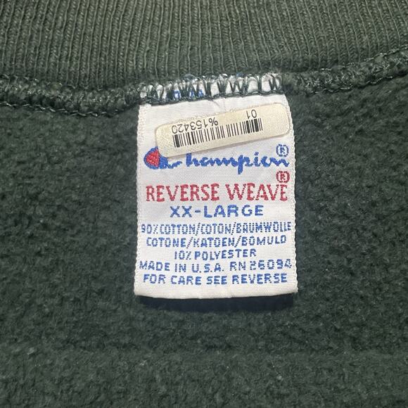 VTG Champion Sweater Mens XXL Green Reverse Weave Notre Dame Fighting Irish USA - Picture 6 of 10